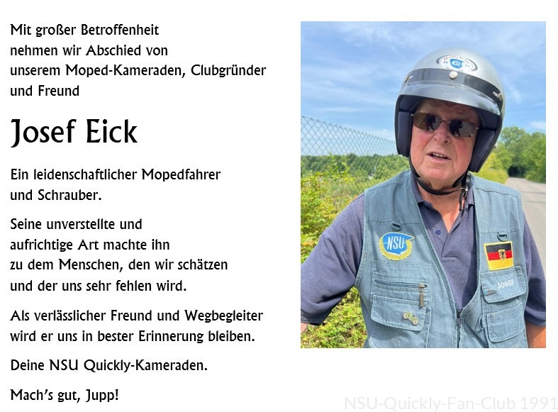 Nachruf Josef Eick